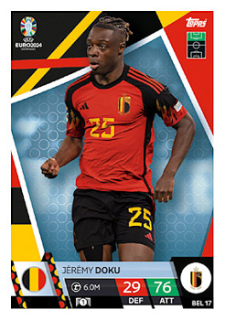 Jeremy Doku Belgium Topps Match Attax EURO 2024 #BEL17